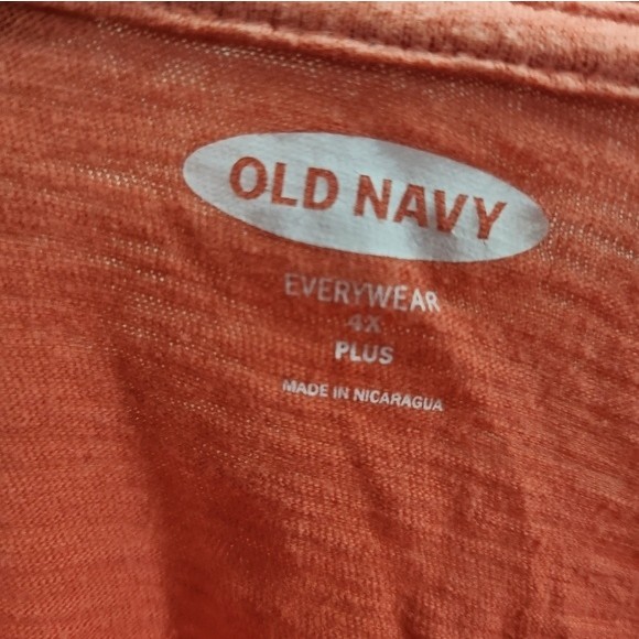 NWOT Old Navy Orange Never Say Never Slub Knit Graphic T-Shirt Size 4X - Picture 3 of 4